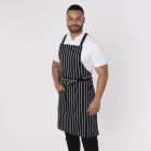 DE109BS butchers stripe halter bib apron