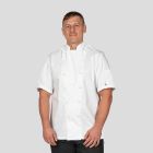 DE47S white short sleeve chef jacket pima cotton