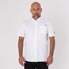 DF108 white chef shirt single breasted front