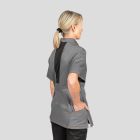 DF145 heathered grey short sleeve chefs jacket women