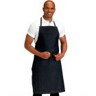 DP101 denim bib apron grey/black