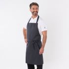 DP10C1_Storm_Grey Bib apron with hidden adjustable halter