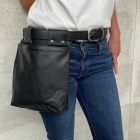DP122 Black leather pocket