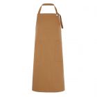 DP126 bib apron with metal eyelet in camel brown