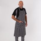 DP13 storm grey striped bib apron