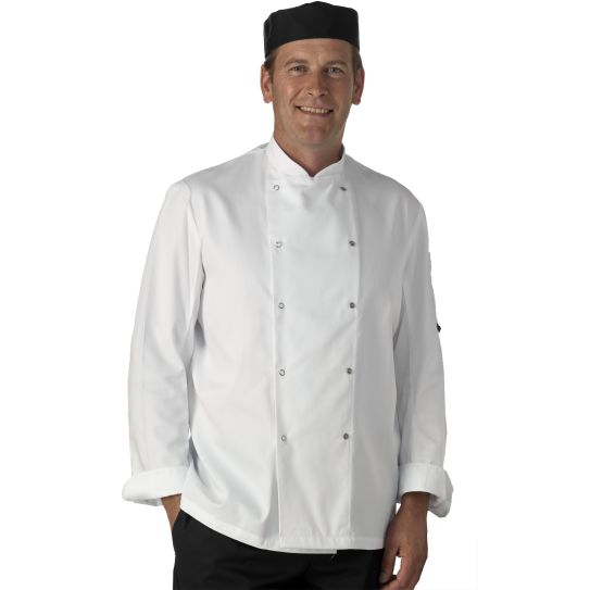 Dennys polycotton lightweight long sleeve chefs jacket