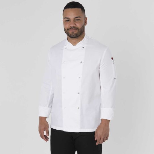 ADC long sleeve chefs jacket with press studs