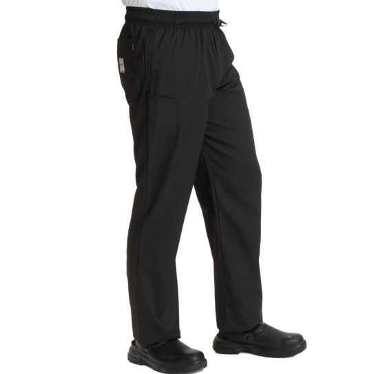 Dennys Le Chef DF54 Professional Trousers BLACK BIG CHEFS UP TO SIZE 5XL