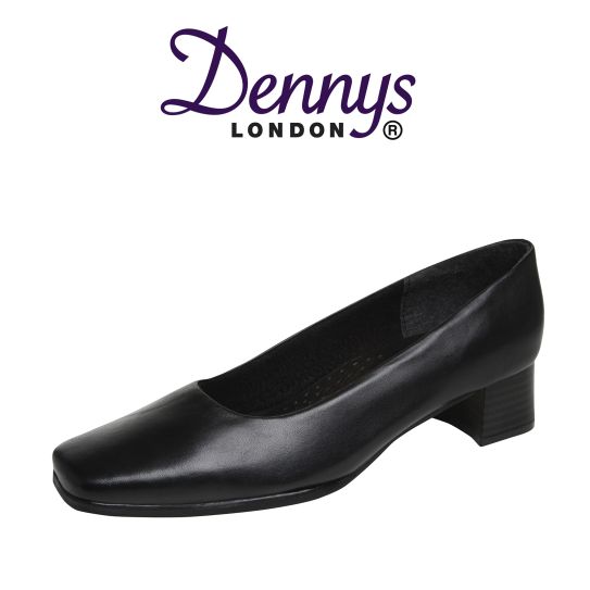 ladies black leather court shoes