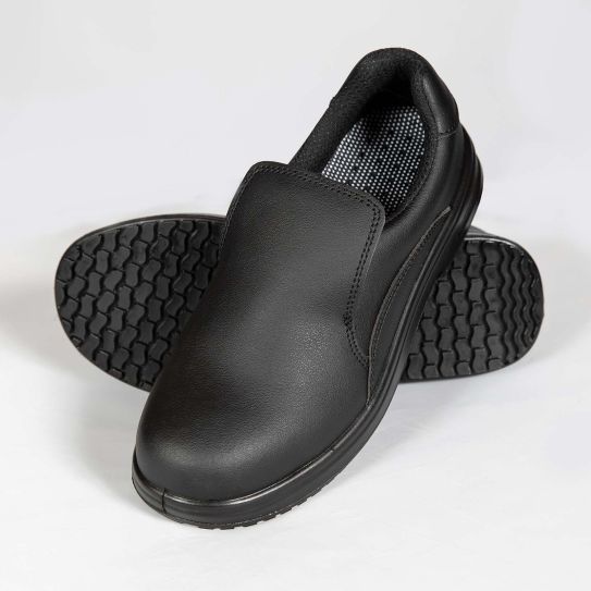 Comfort Grip Black Ladies Slip-On Shoe