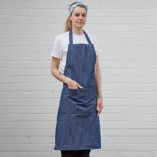 Dennys Denim Bib Apron with Pocket