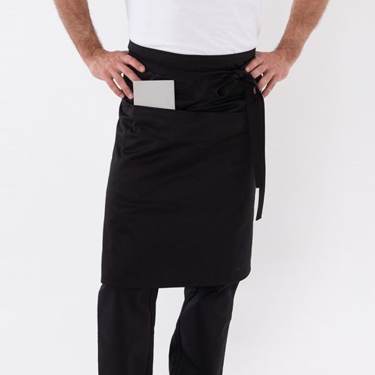 Dennys London polycotton wide bistro apron with front pocket