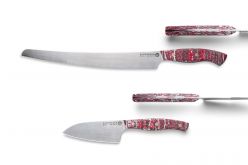 Savernake Bread & Bar Knife Set Blood Marble Handle