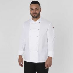DD08AFDEL -white chef jacket long sleeve