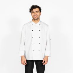 DD20 Dennys Long Sleeve Chefs Jacket with Removable Studs