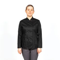 DD33 Dennys Womens Fitted Chef Jacket Black