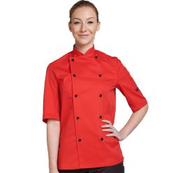 DD56s short sleeve red chef jacket