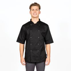 DD70CS Dennys Short Sleeve Chef Jacket Black