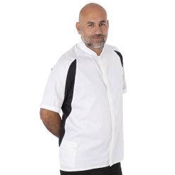 DE128 white and black single breasted chef jacket