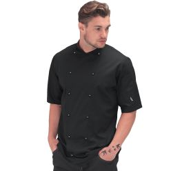 DE92GCS black short sleeve chef jacket