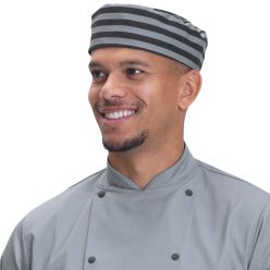 df61-le-chef-skull-cap-black-grey-stripe-model