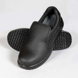 DK96-Comfort Grip Black Ladies Slip-On Shoe