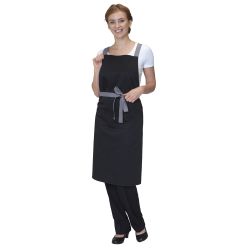 Dennys Crossback Apron With Grey Tie Tapes