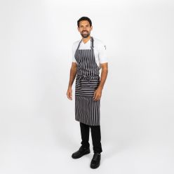 Dennys Striped Bib Apron With Pocket
