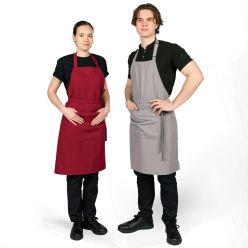 bib apron, recycled polyester, pocket, adjustable halter