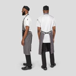 Dennys Striped Bib Apron With Adjustable Halter