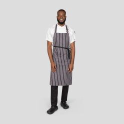 DP86 Grey butcher stripe bib apron