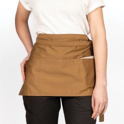 DW22 Khaki waist apron pockets self ties
