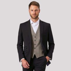 Brook Taverner Emilio waistcoat grey check