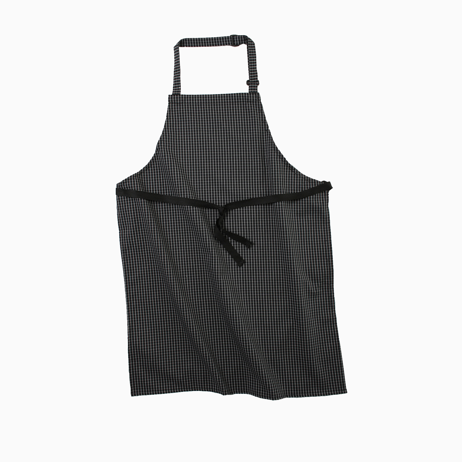 LE CHEF BIB APRON 28X36 WOVEN-Black Fine Check-28"(71cm) x 36"(91cm)-