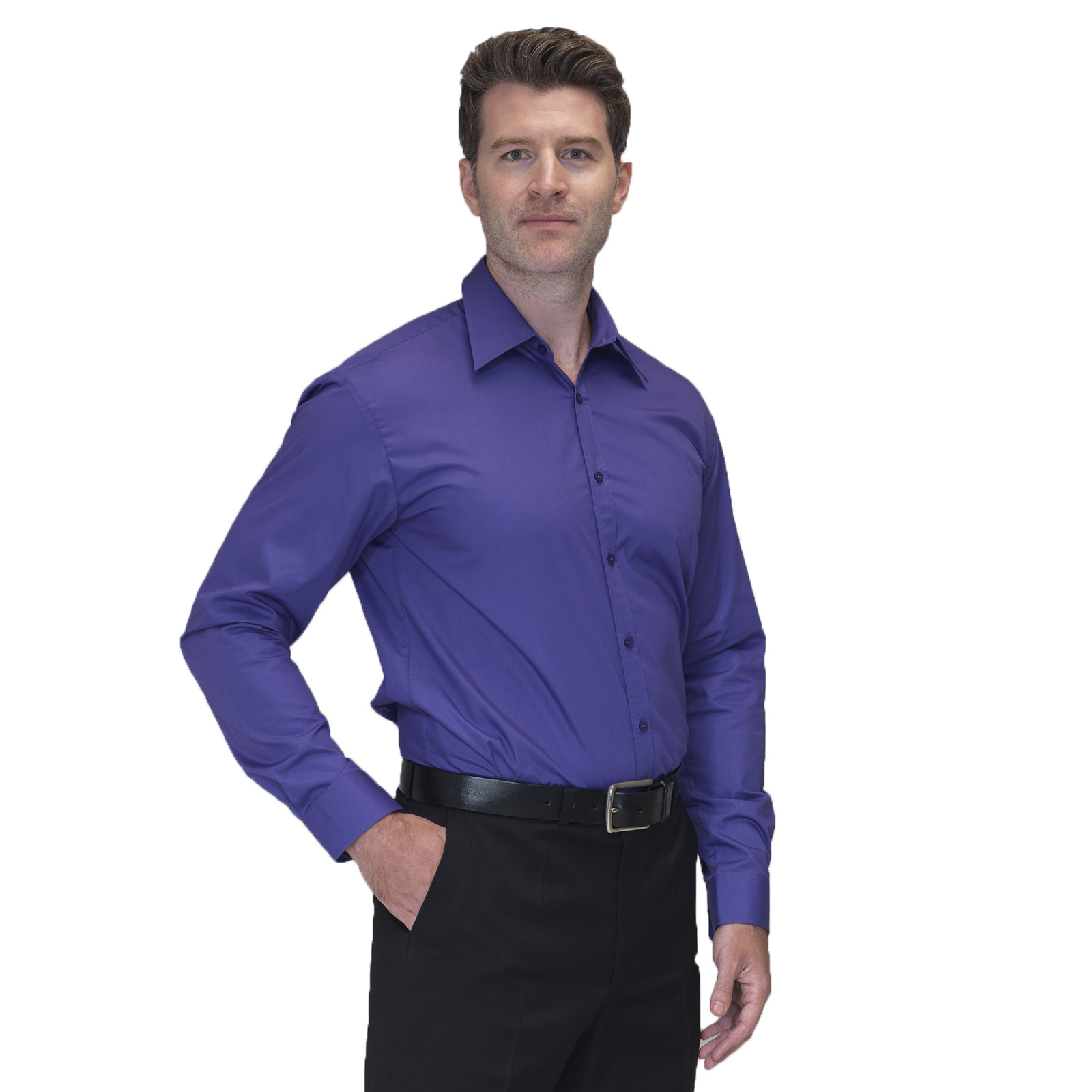 JOSEPH ALAN MENS SHIRT LS-Purple-M-