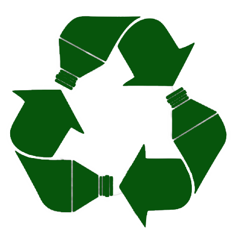 Recycled bottle logo green